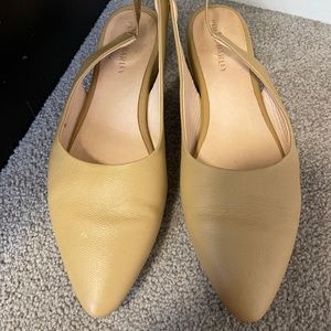 Beige Poppy Barley Open Heel Flats Size 9